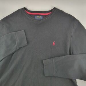Polo Ralph Lauren Black Knit Thermal Sleepwear Shirt Mens XL Preppy PJ Sleep Top